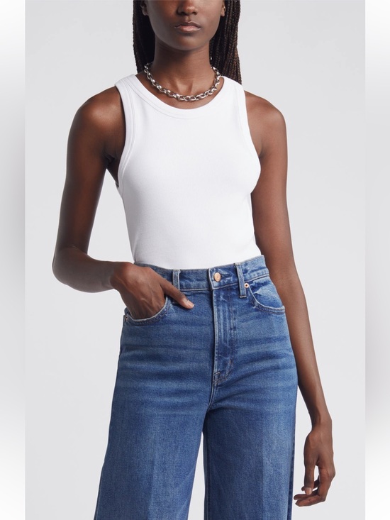 Nordstrom Tops - Nordstrom Everyday Cotton Rib Tank White Size M NWOT